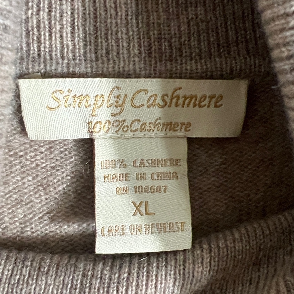 Simply Cashmere 100% cashmere Turtleneck Sweater XL Cream soft girl luxury fall - Picture 4 of 7